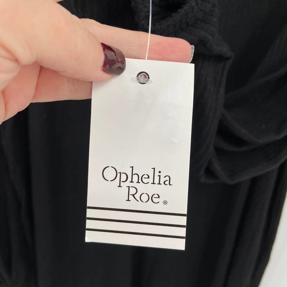 NWT Ophelia Roe Women's Ribbed Knit Turtleneck Dress Puff Sleeve Black Size 2X - Picture 9 of 11